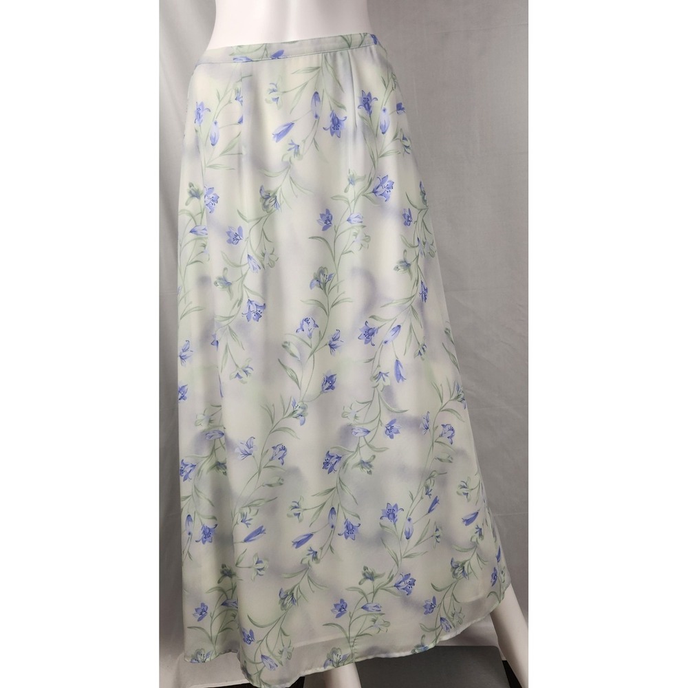 90s Laura Scott Delicate Floral  Cottagecore/Romantic/SlowFashion Midi Skirt M